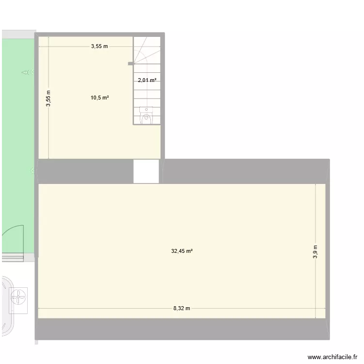 Grange Rdc + 1er. Plan de 6 pièces et 148 m²