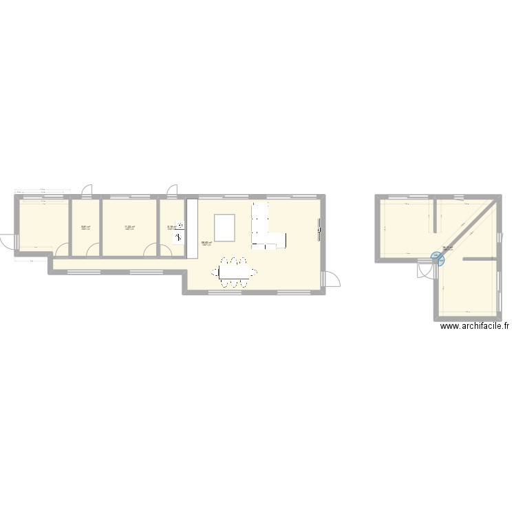 Grèce buanderie. Plan de 5 pièces et 117 m2