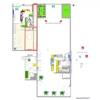 plan installation cuisine  et r&eacute;seau EU bar patio NF 