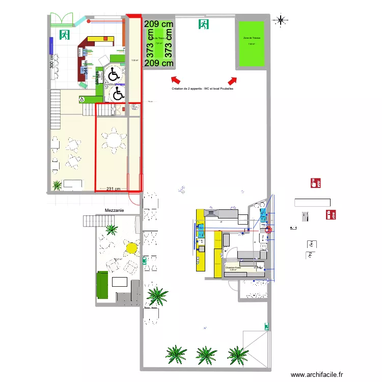 plan installation cuisine  et r&eacute;seau EU bar patio NF . Plan de 