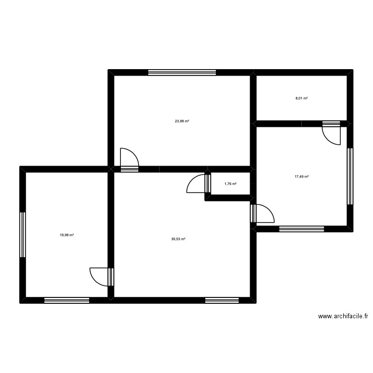 Projet_Plan_Éco_Brute. Plan de 6 pièces et 102 m2