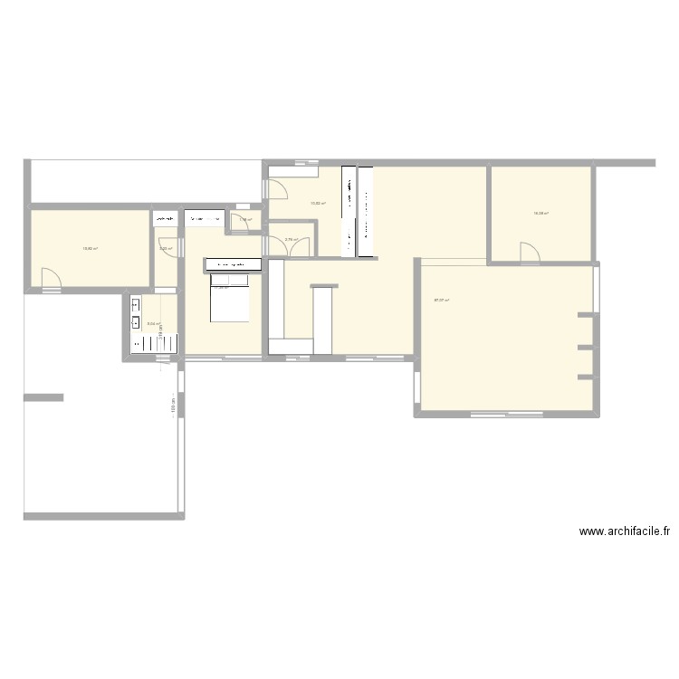 QUINTALS EDL PROJET. Plan de 9 pièces et 159 m2