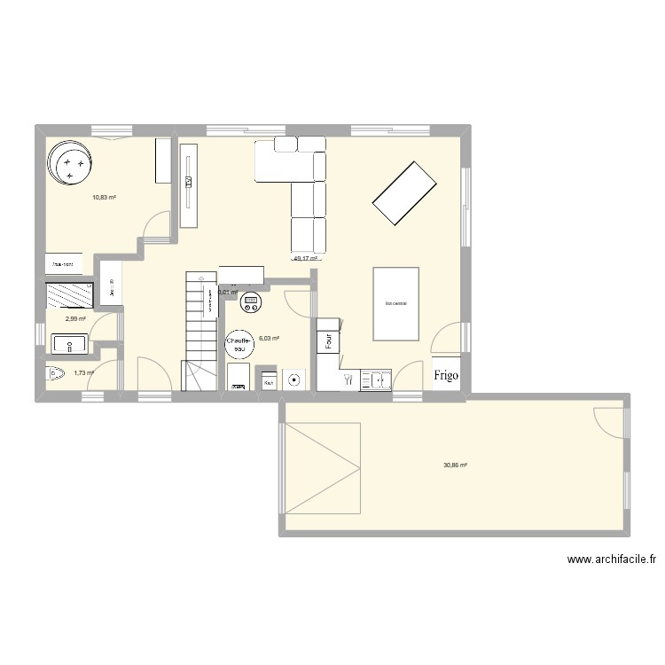 New maison. Plan de 7 pièces et 102 m2