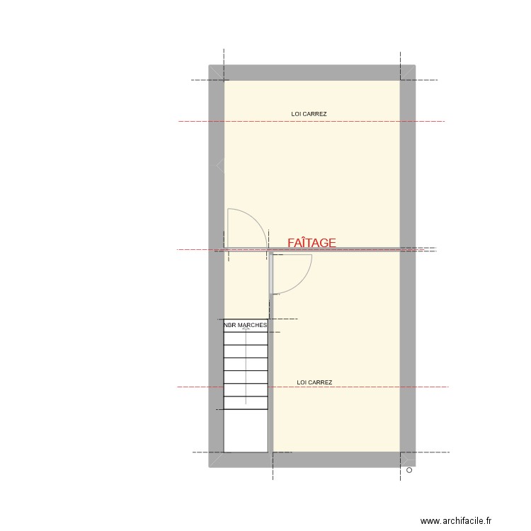 PLAN BRUT ETAGE 1. Plan de 3 pièces et 27 m2