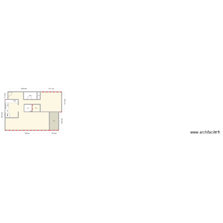 Appartement. Plan de 6 pièces et 84 m2