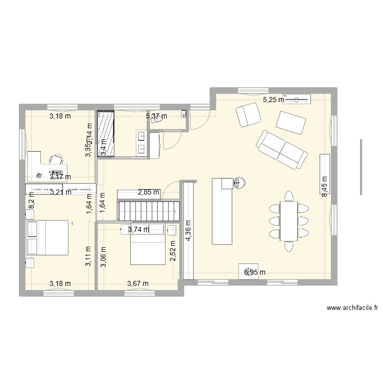 MAISON 2. Plan de 3 pièces et 112 m2