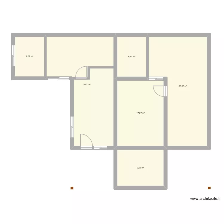 parentis2. Plan de 6 pièces et 99 m²