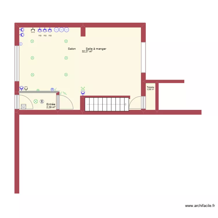 maison. Plan de 3  et 36 m²