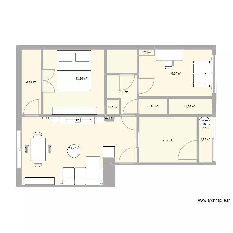 Dromel. Plan de 12  et 62 m²