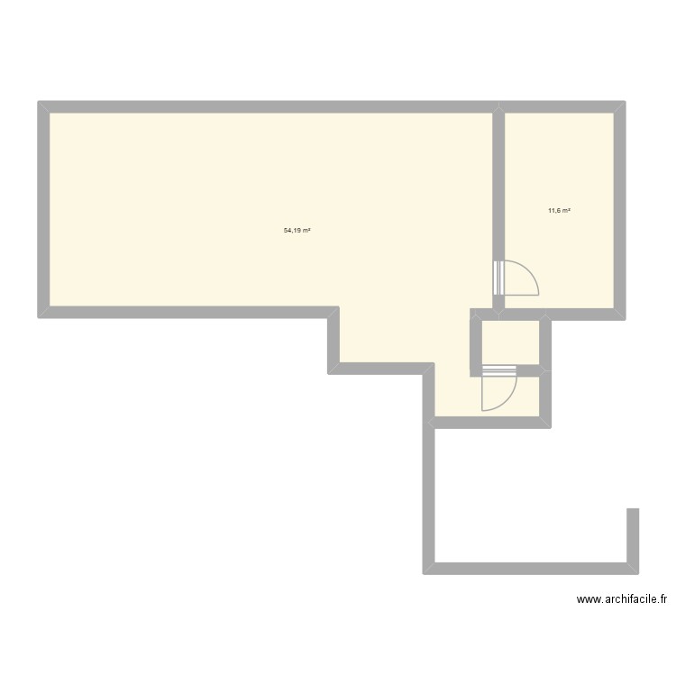 maison 2. Plan de 2 pièces et 66 m2