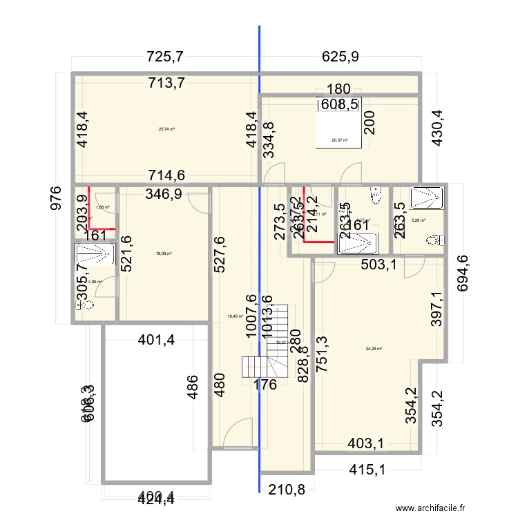 PLAM DE MAS escaliell. Plan de 13 pièces et 163 m2
