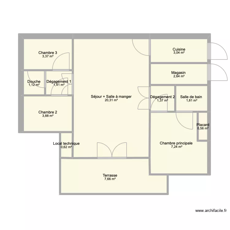 Plan 1. Plan de 13 et 55 m² Plan 1. Plan de 13 et 55 m²