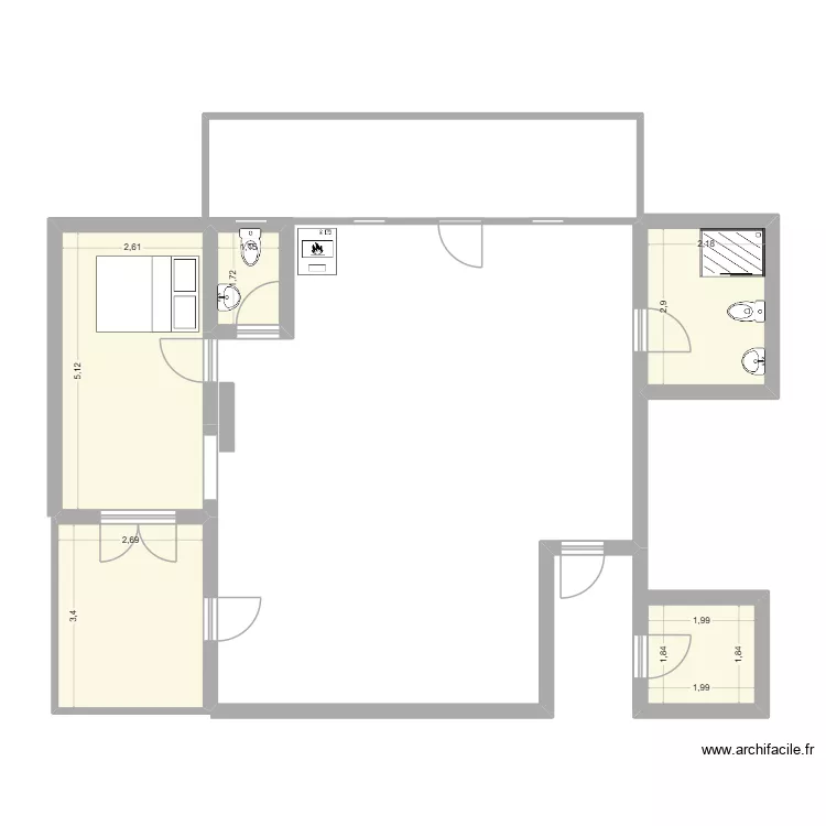 sous sol. Plan de 5 et 34 m² sous sol. Plan de 5 et 34 m²