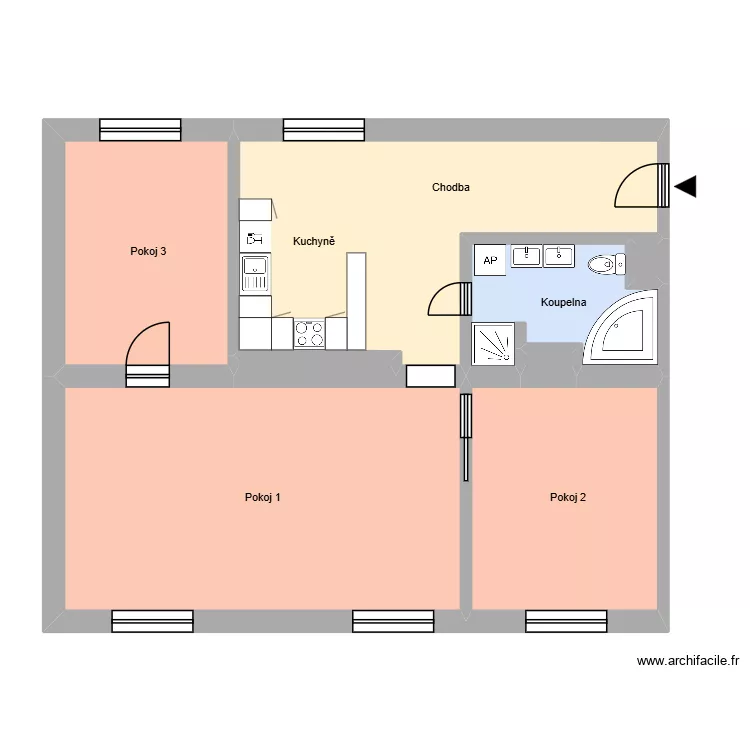 Al&scaron;ova 575, byt 15. Plan de 12 pièces et 209 m²