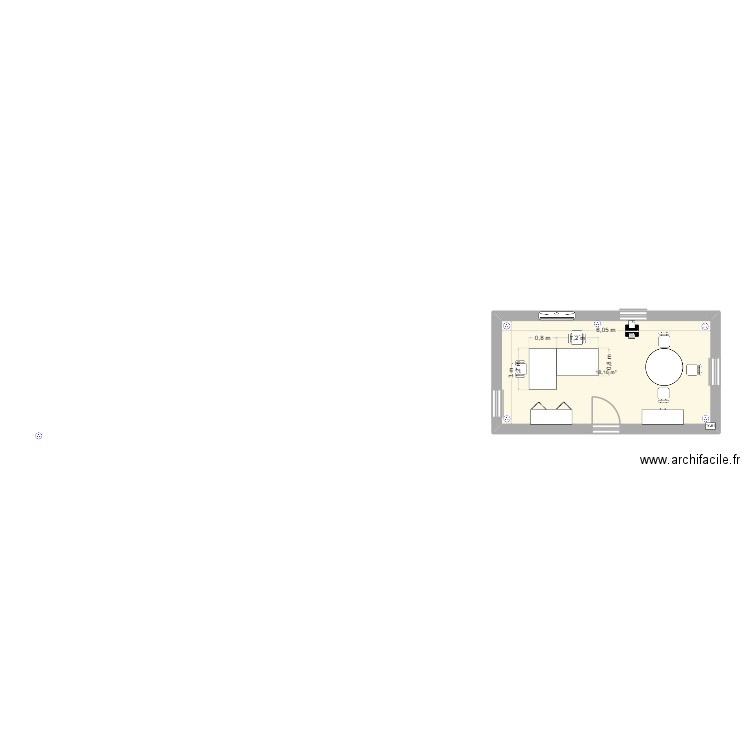 Bureaux LBJ. Plan de 1 pièce et 18 m2