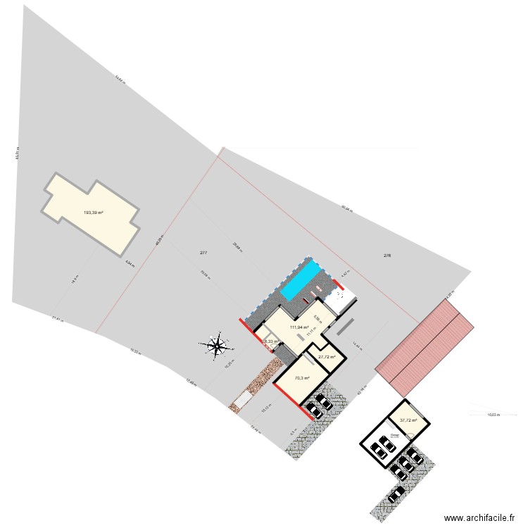 PLAN DES PARCELLES BUZET. Plan de 7 pièces et 508 m2