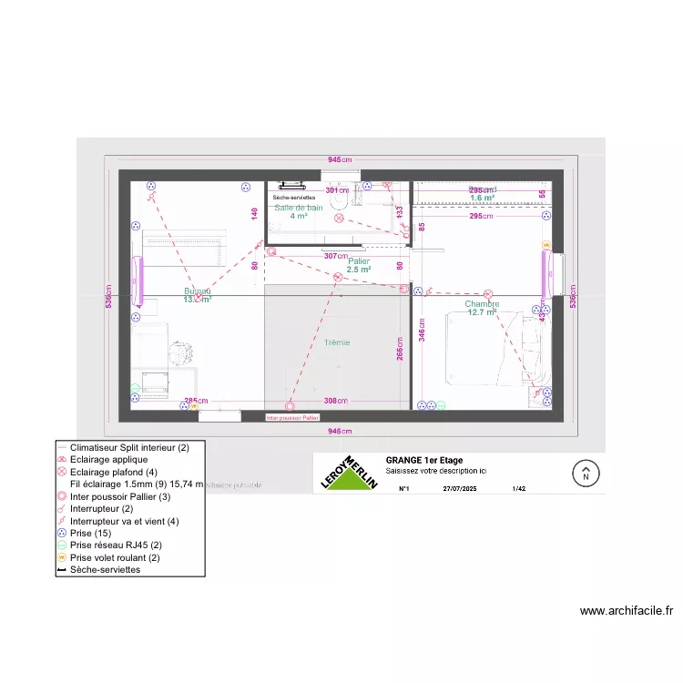 Leclerc Thomas R+1. Plan de 