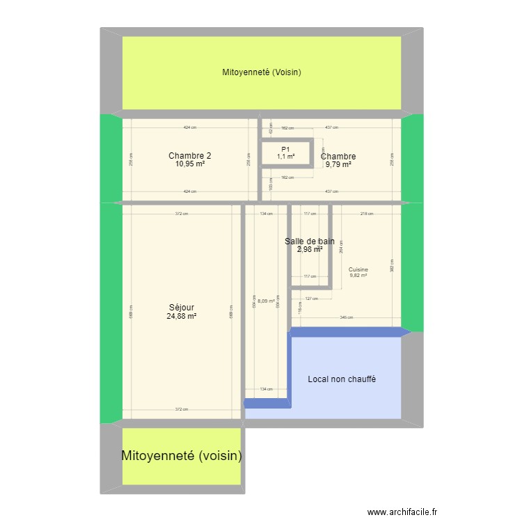 KHACHOULF SABEUR. Plan de 10 pièces et 104 m2
