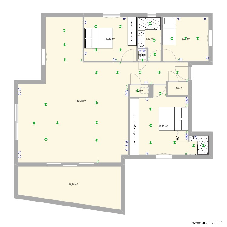 stag1 elec. Plan de 9 pièces et 122 m2