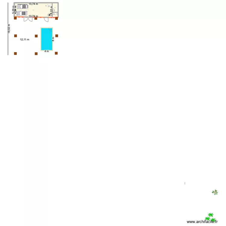R&eacute;novation Hangar avec piscine int&eacute;rieur ouverte / Espace de garage et de rangement affaires &eacute;t&eacute;. Plan de 3  et 80 m²