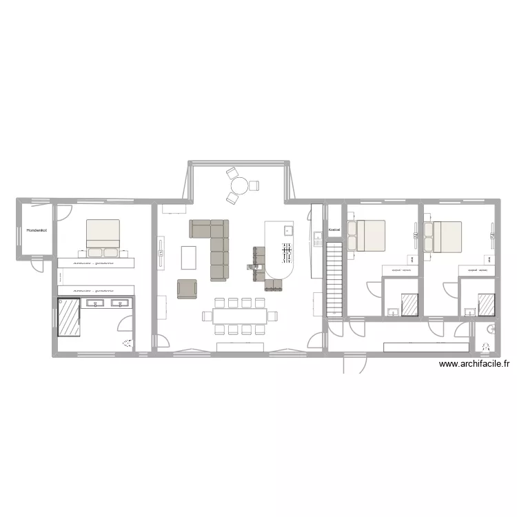 MAISON DILBEEK. Plan de 11 Pièces et 181 m² MAISON DILBEEK. Plan de 11 Pièces et 181 m²