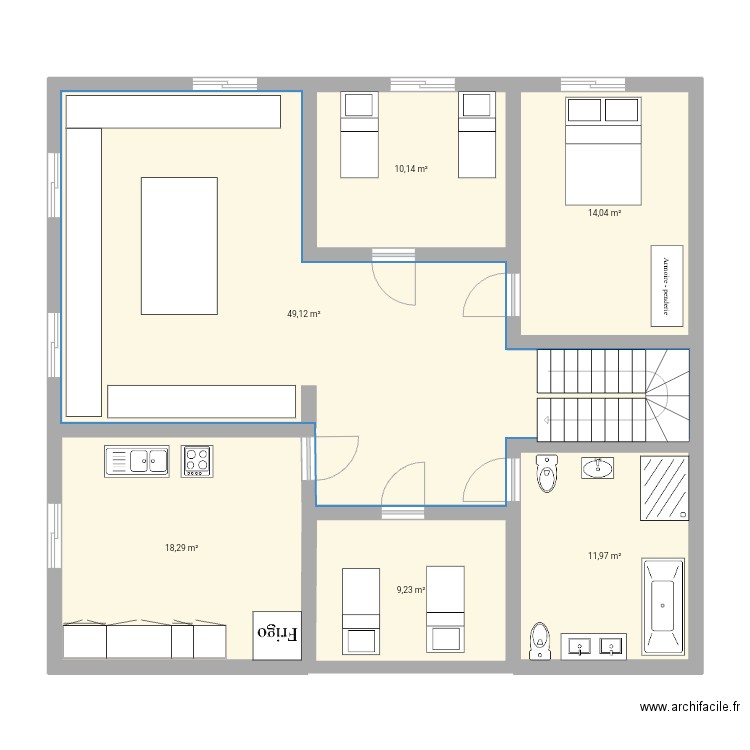 maison maroc. Plan de 6 pièces et 113 m2