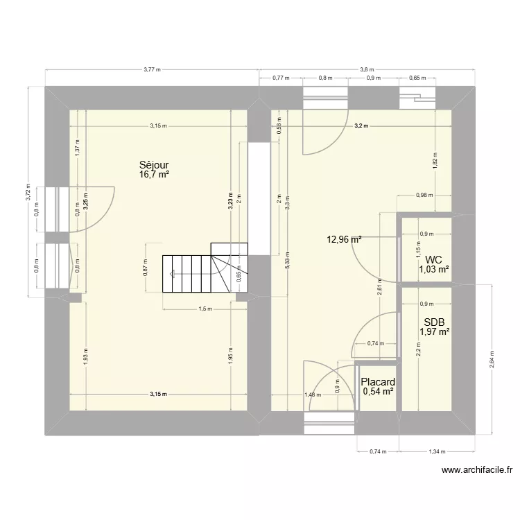 Maison du Theil rdc. Plan de 