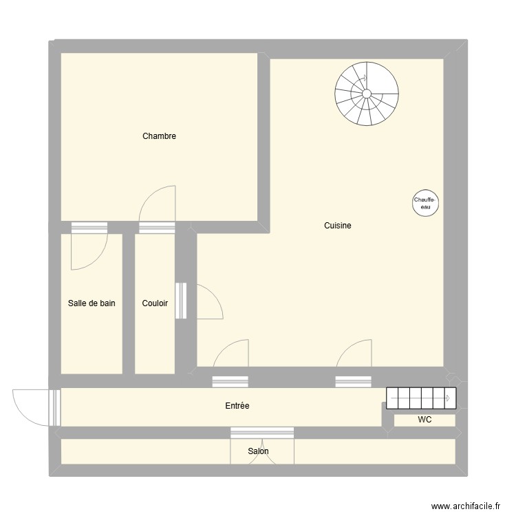 Maison. Plan de 7 pièces et 66 m2
