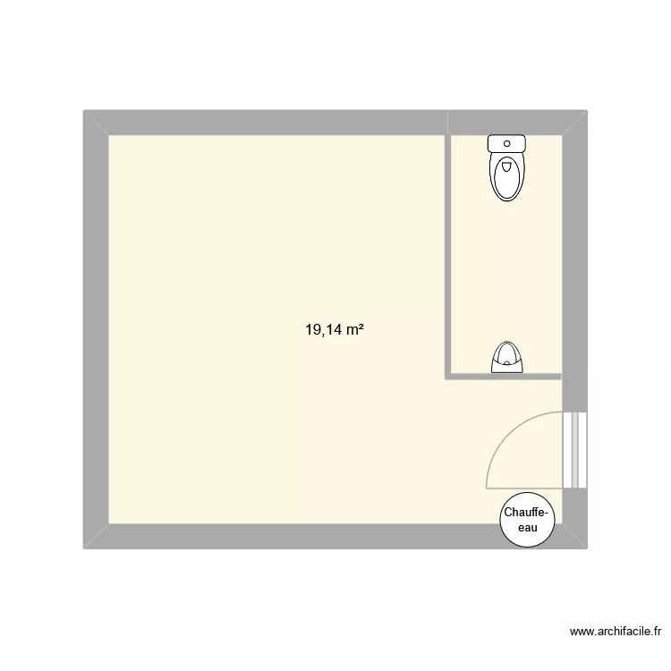 CELLIER. Plan de 1  et 19 m²