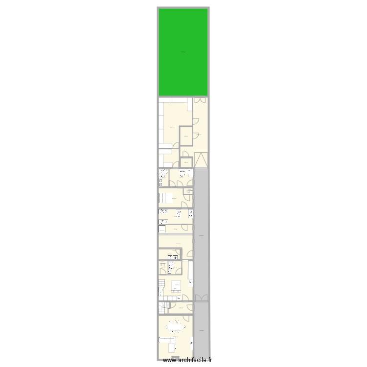 nous. Plan de 23 pièces et 295 m2