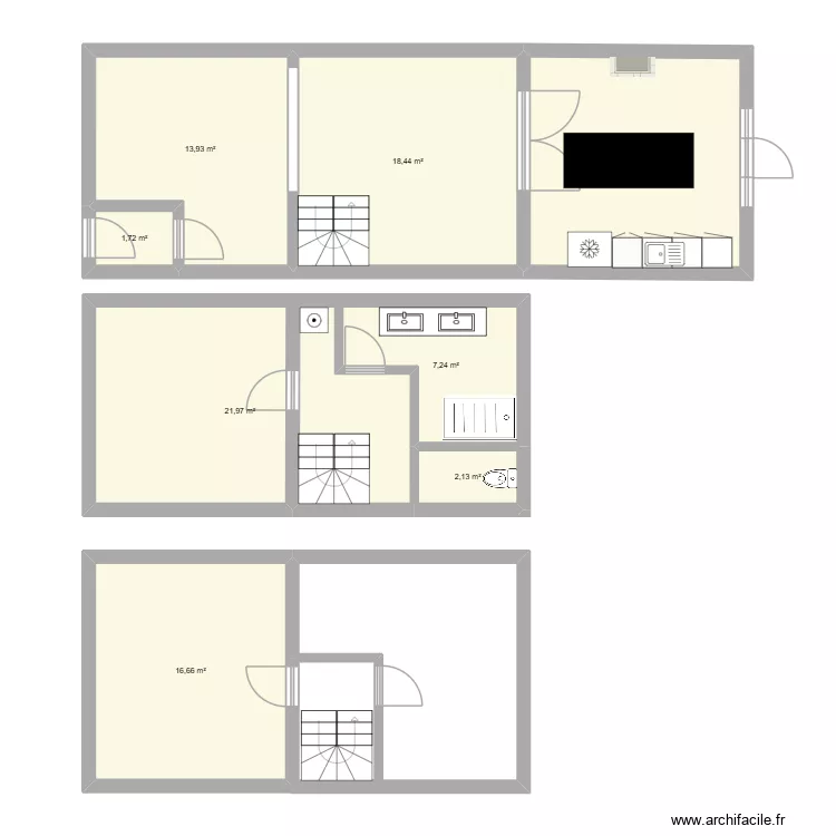 maison. Plan de 8 Pièces et 100 m²