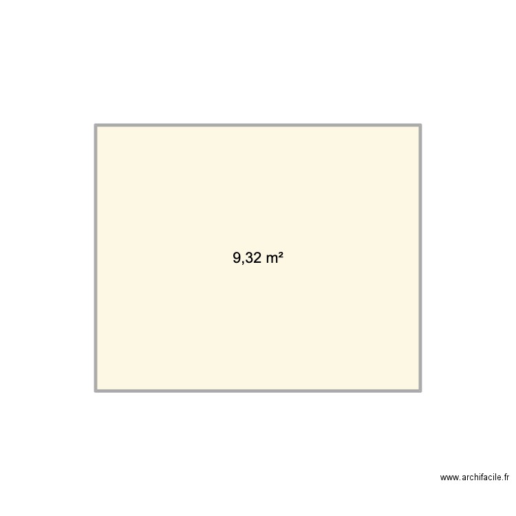 abri. Plan de 1 pièce et 9 m2