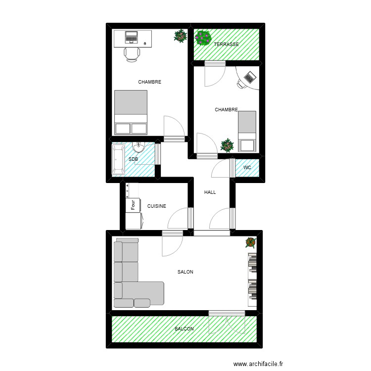 HENRARD 17. Plan de 9 pièces et 60 m2