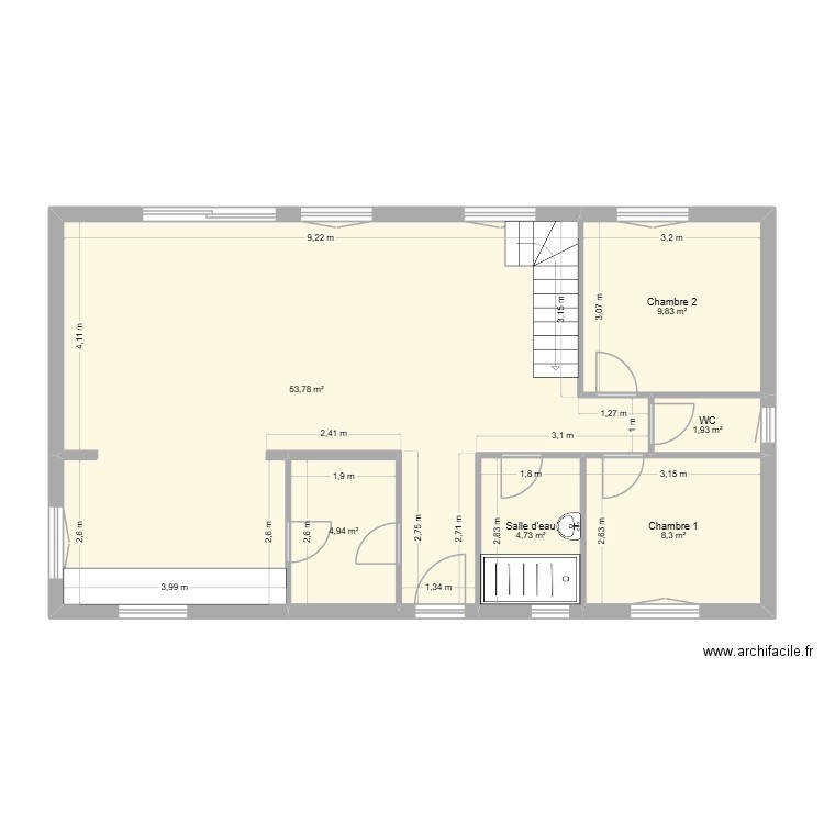 Marec Xavier projet Patrick. Plan de 6 pièces et 84 m2