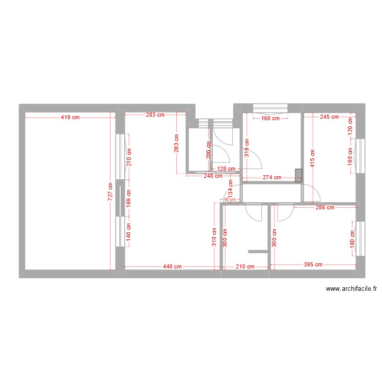 Projet 2 - Cotes - 60 r Saint Louis. Plan de 12 pièces et 103 m2