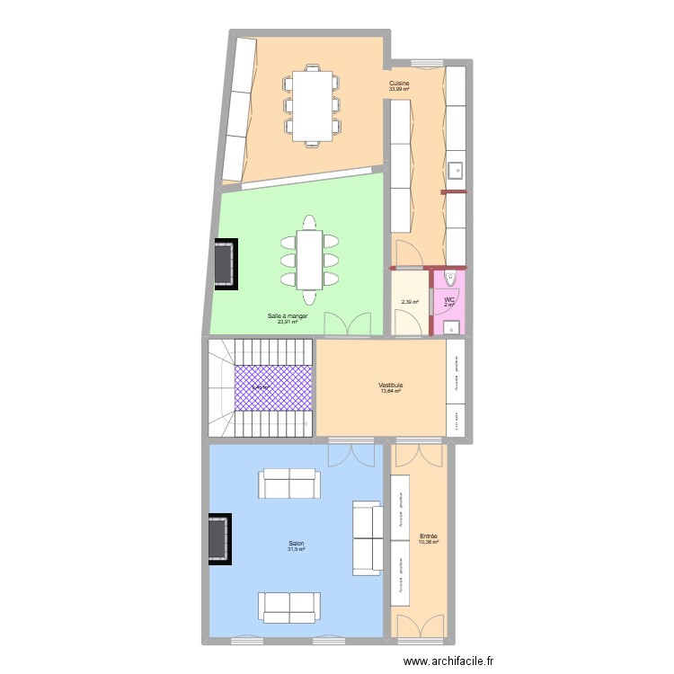 CAPDEVILLE PRO RDC. Plan de 8 pièces et 127 m2