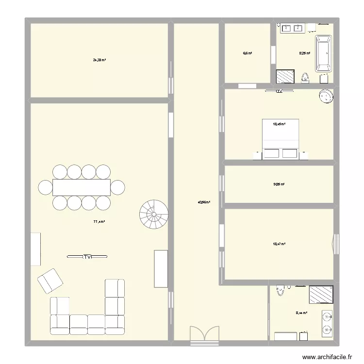 MAISON REV. Plan de 9  et 212 m²