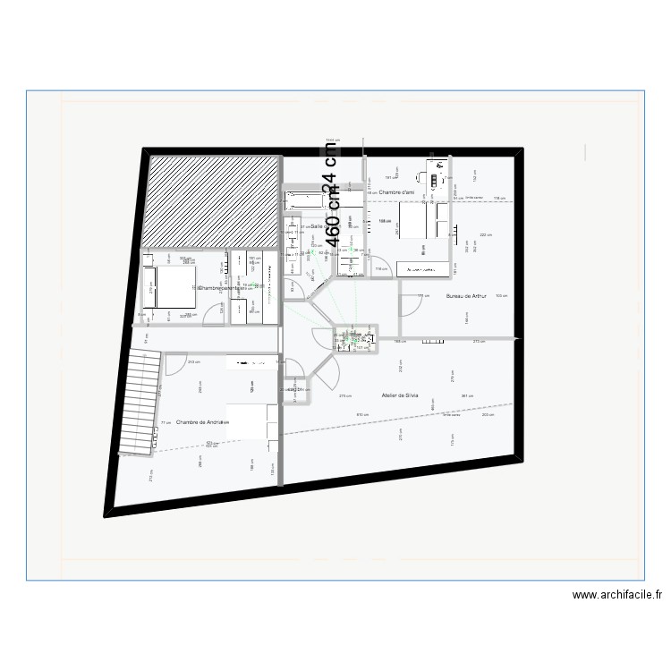 casa etage plan plomberie. Plan de 0 pièce et 0 m2