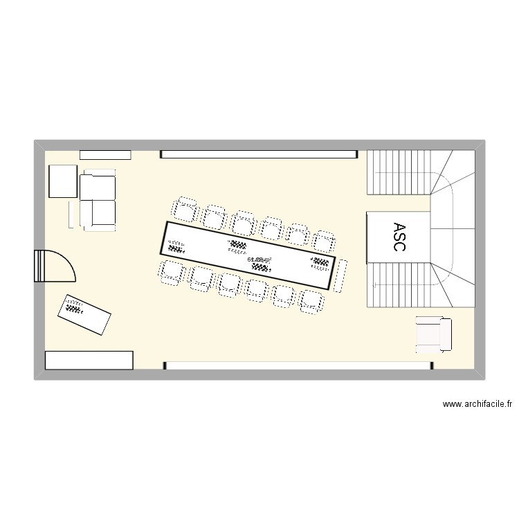 plan du mag rez de chaussee. Plan de 1 pièce et 61 m2