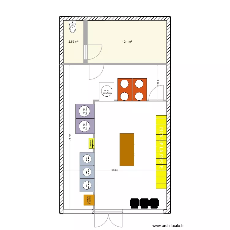 Laverie de Sant M&eacute;dard. Plan de 2  et 13 m²