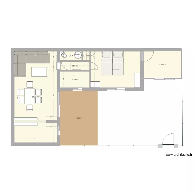 Maison St Jean 2. Plan de 7 Pièces et 49 m²