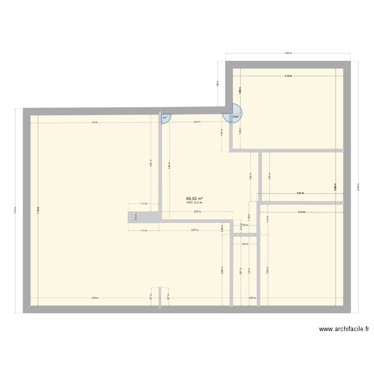 RDC MAISON PRECILHON NEW. Plan de 1 pièce et 90 m2