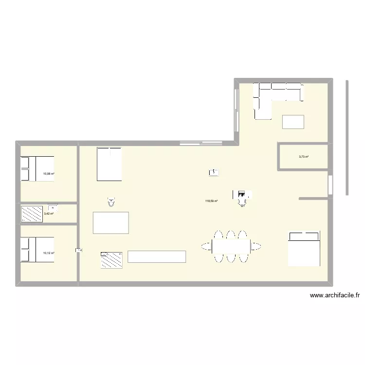 contrex 2. Plan de 5  et 146 m²