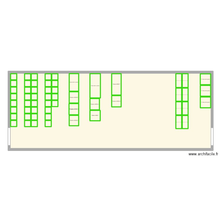 Projection 6e étage KANAL. Plan de 58 pièces et 225 m2