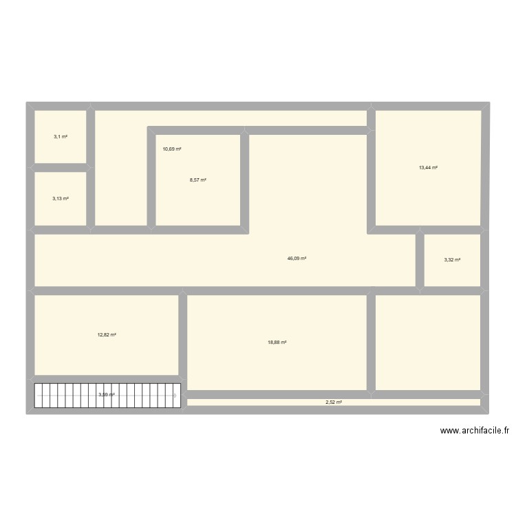 PLAN NDB. Plan de 11 pièces et 126 m2