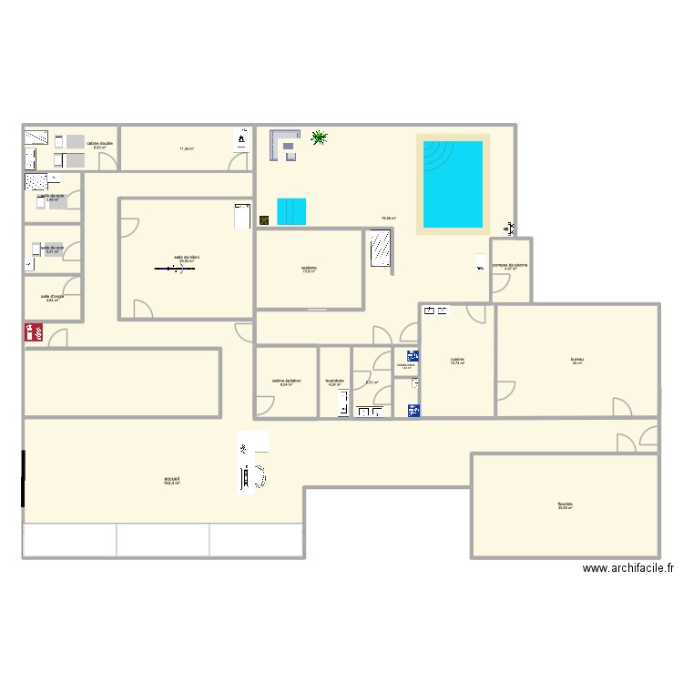 plan de l\'institut. Plan de 17 pièces et 432 m2