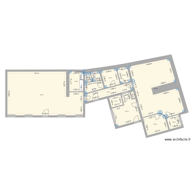 LAPOSTE. Plan de 13 pièces et 193 m2