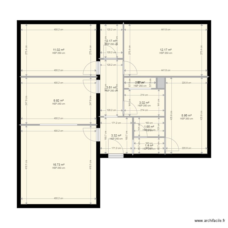 foncia  puy chatu. Plan de 13 pièces et 75 m2