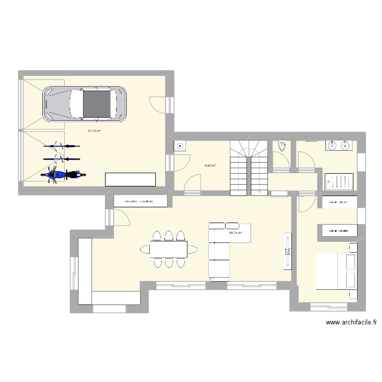 DU LAC 3. Plan de 3 pièces et 115 m2