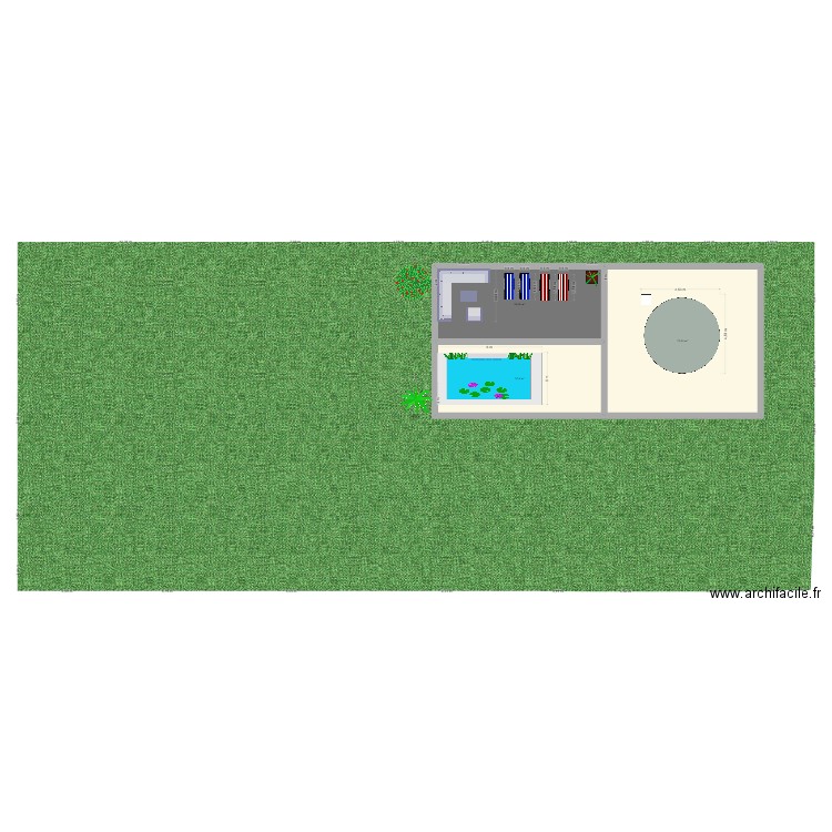 jardin. Plan de 3 pièces et 148 m2